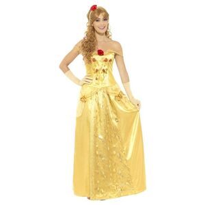 Beauty And The Beast Womens/Ladies Belle Princess Costume / Gold